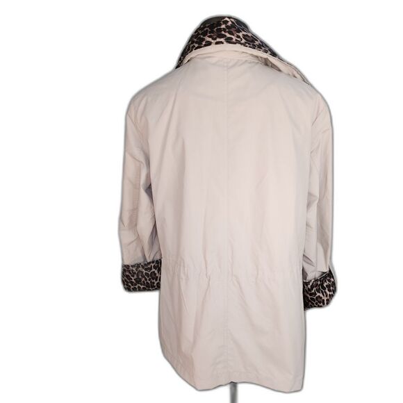 JM Collection Beige Lightweight Windbreaker Jacket Size M - Picture 2 of 8